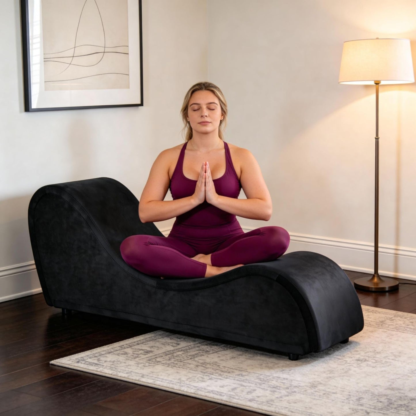 Chaise lounge de lujo negro resistente para la intimidad