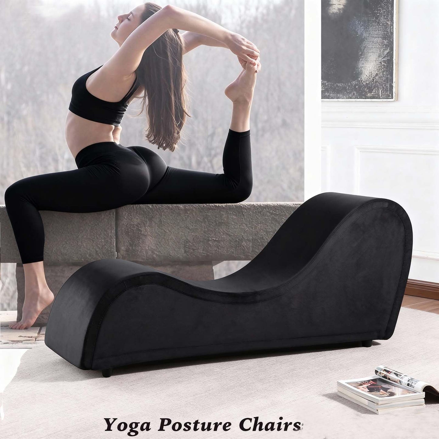 Chaise lounge de lujo negro resistente para la intimidad