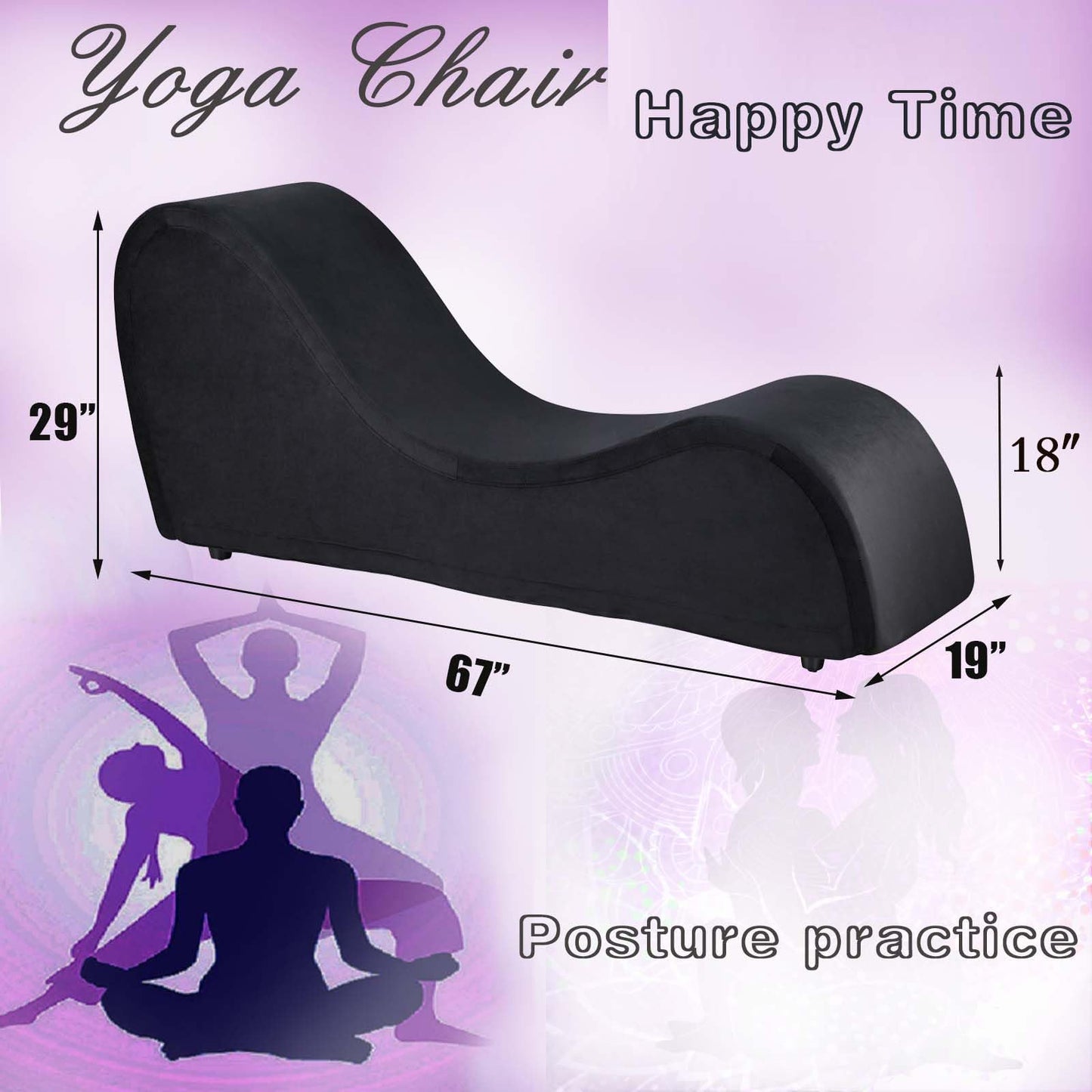 Chaise longue d'intimité de luxe noire très robuste