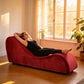 Chaise longue de luxe rouge renforcée pour l'intimité
