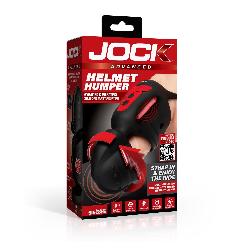 Masturbador de silicona JOCK Helmet Humper con rotación y vibración