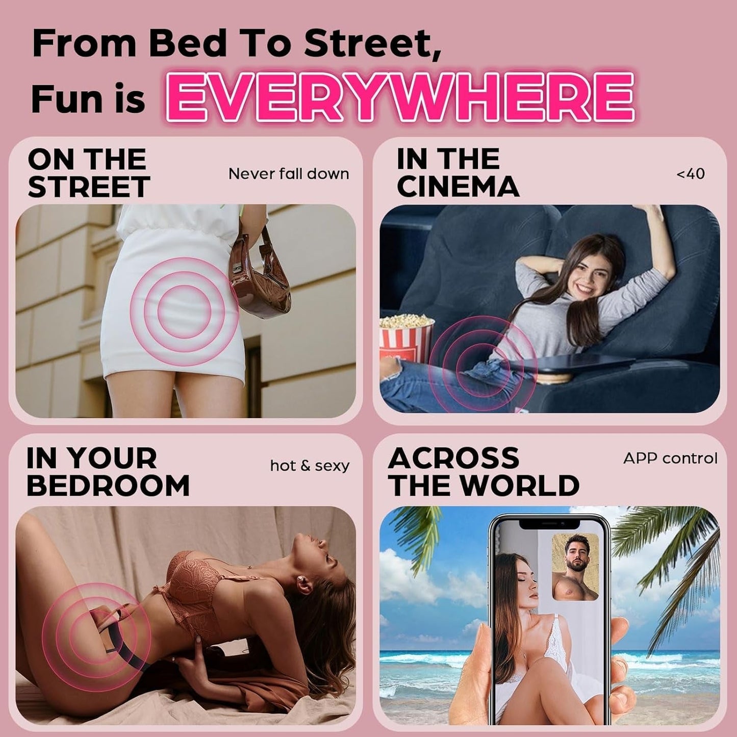 HiddenPetal Wearable Panty Vibrator Rose 10 Modes