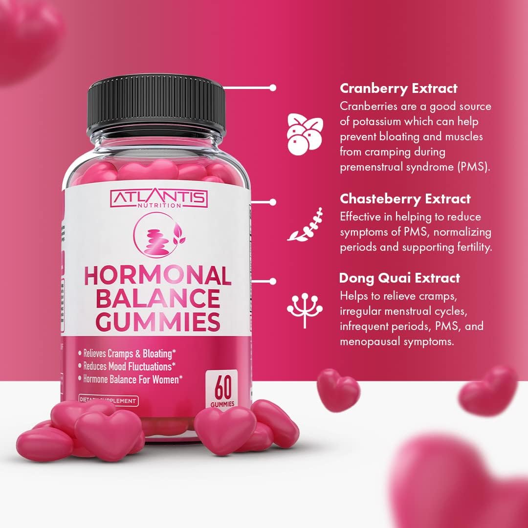 Équilibre Hormonal & Gommes Anti-SPM – Soutien à l'Humeur et aux Crampes