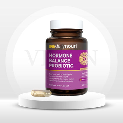 Probiótico para el equilibrio hormonal femenino con aceite de omega vegano