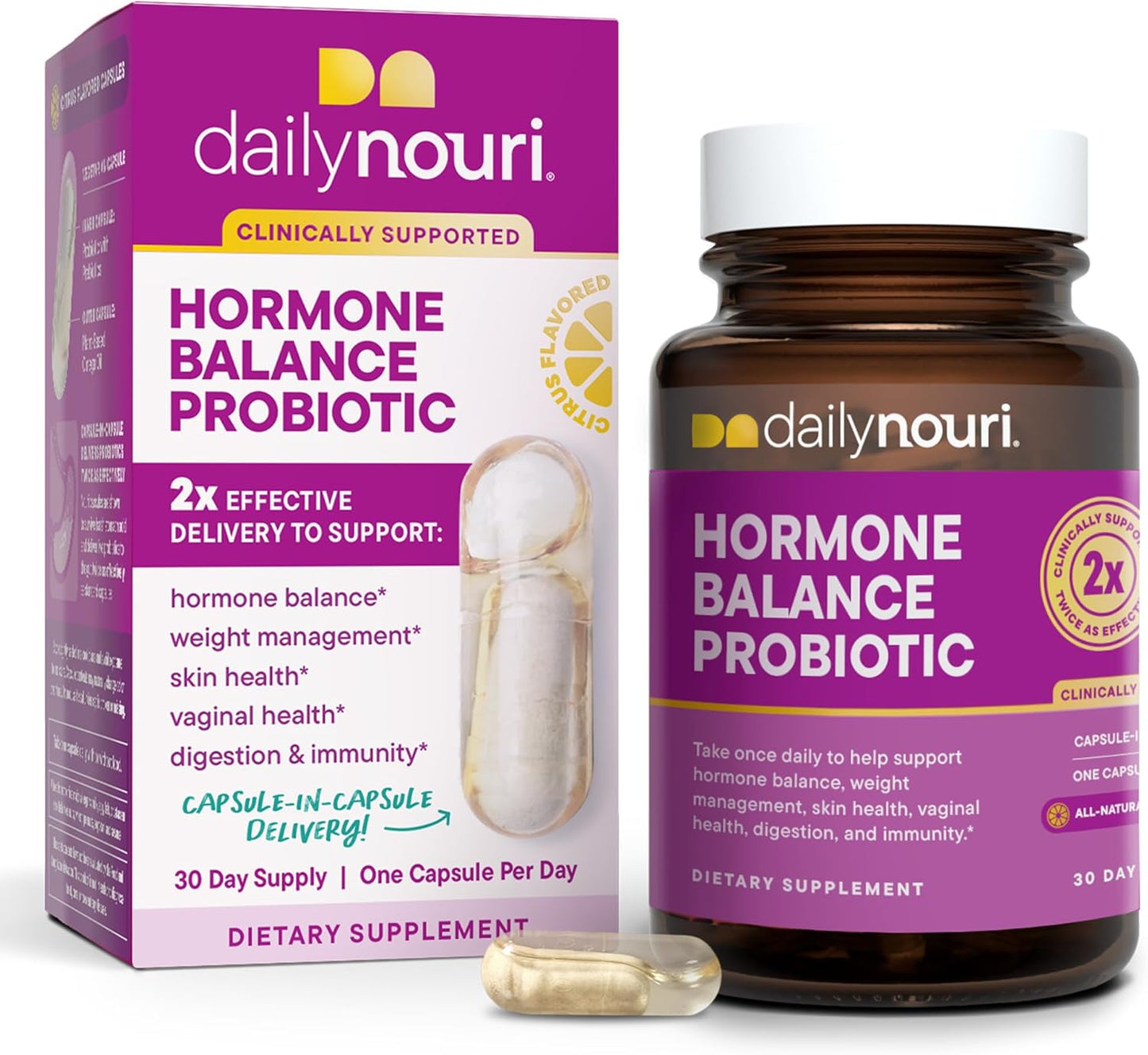 Probiótico para el equilibrio hormonal femenino con aceite de omega vegano