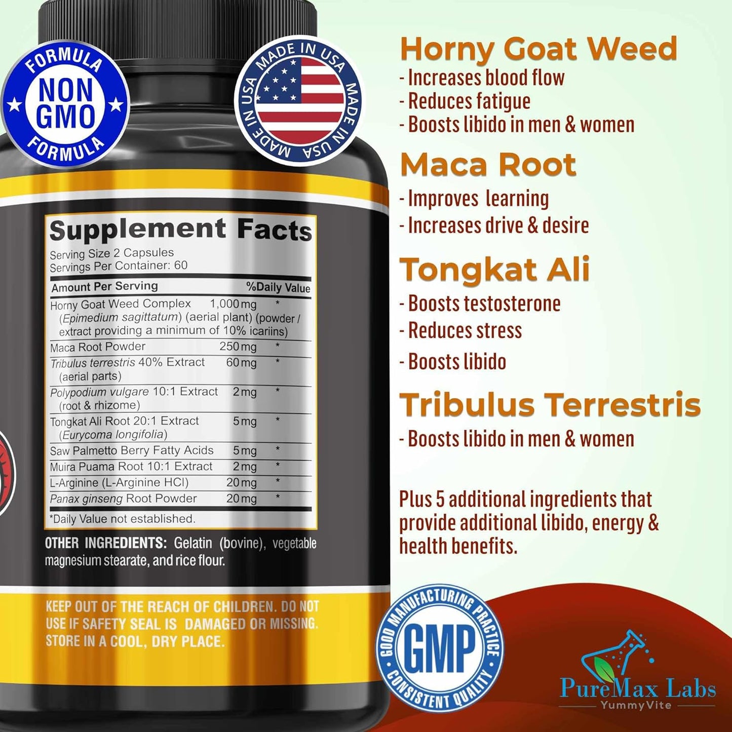 Cápsulas de Horny Goat Weed – Apoyo para la Libido y Energía para Adultos