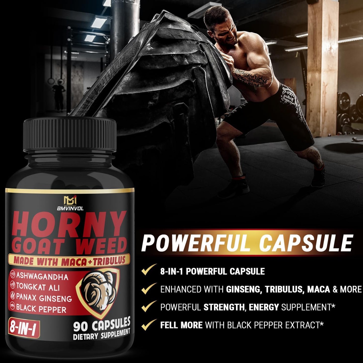Cápsulas de Horny Goat Weed – Soporte para la libido y energía para hombres