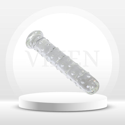 IceFire Textured Glass Dildo Wand