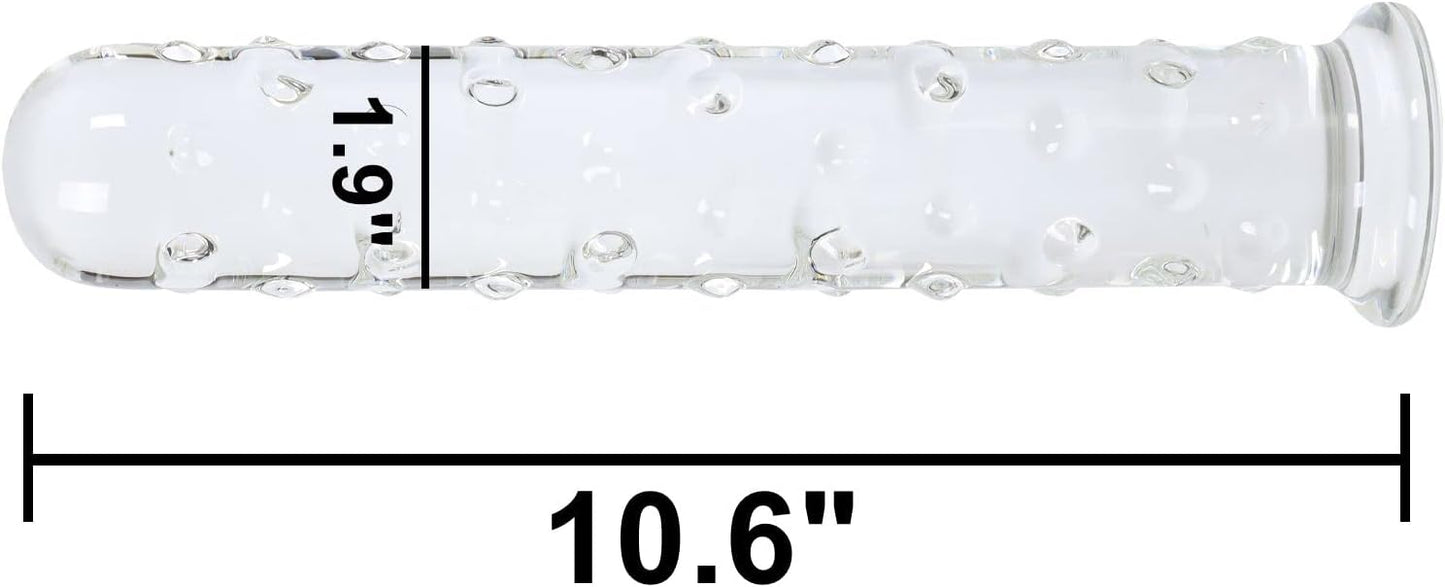 IceFire Textured Glass Dildo Wand