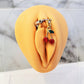 Cherry Pussy Jewelry, Erotic Clip On Fake Labia Piercing