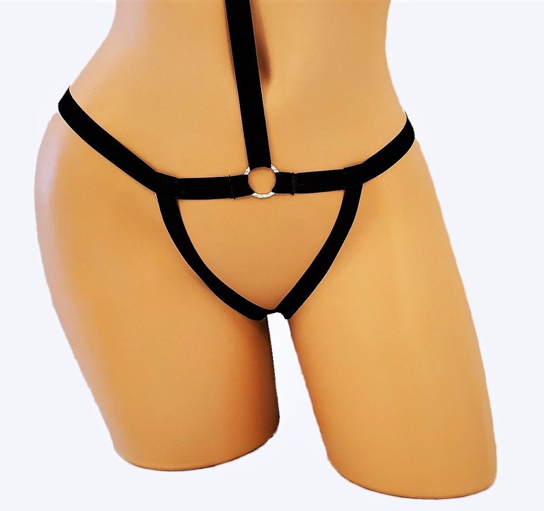 Crotchless Thong Body Suit Harness Lingerie