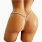 Beaded Pearl Thong Lingerie, Crotchless Panty BDSM Wedding Lingerie