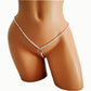 Beaded Pearl Thong Lingerie, Crotchless Panty BDSM Wedding Lingerie