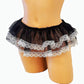 Falda de lencería micro mini en blanco y negro
