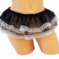 Falda de lencería micro mini en blanco y negro