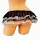 Falda de lencería micro mini en blanco y negro