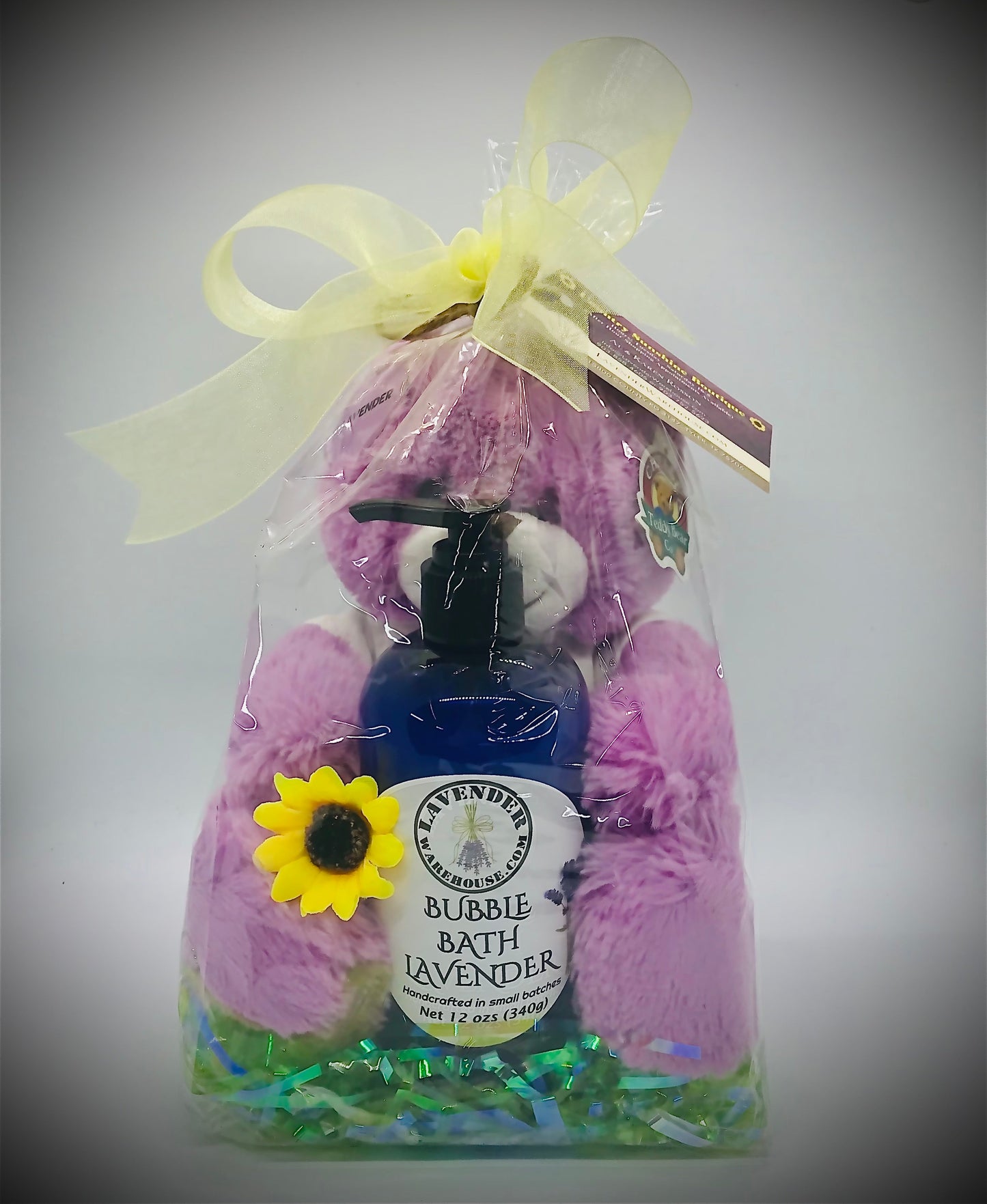 Set de regalo para niños: Osito de peluche con infusión de lavanda y baño de burbujas