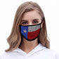 Mascarilla de malla con pedrería y diseño de la bandera de Texas