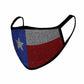 Mascarilla de malla con pedrería y diseño de bandera