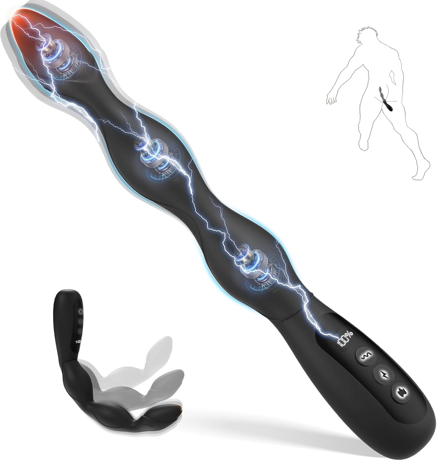 InfernoKnot Tapón Prostático – Vibración, Descargas y Calor