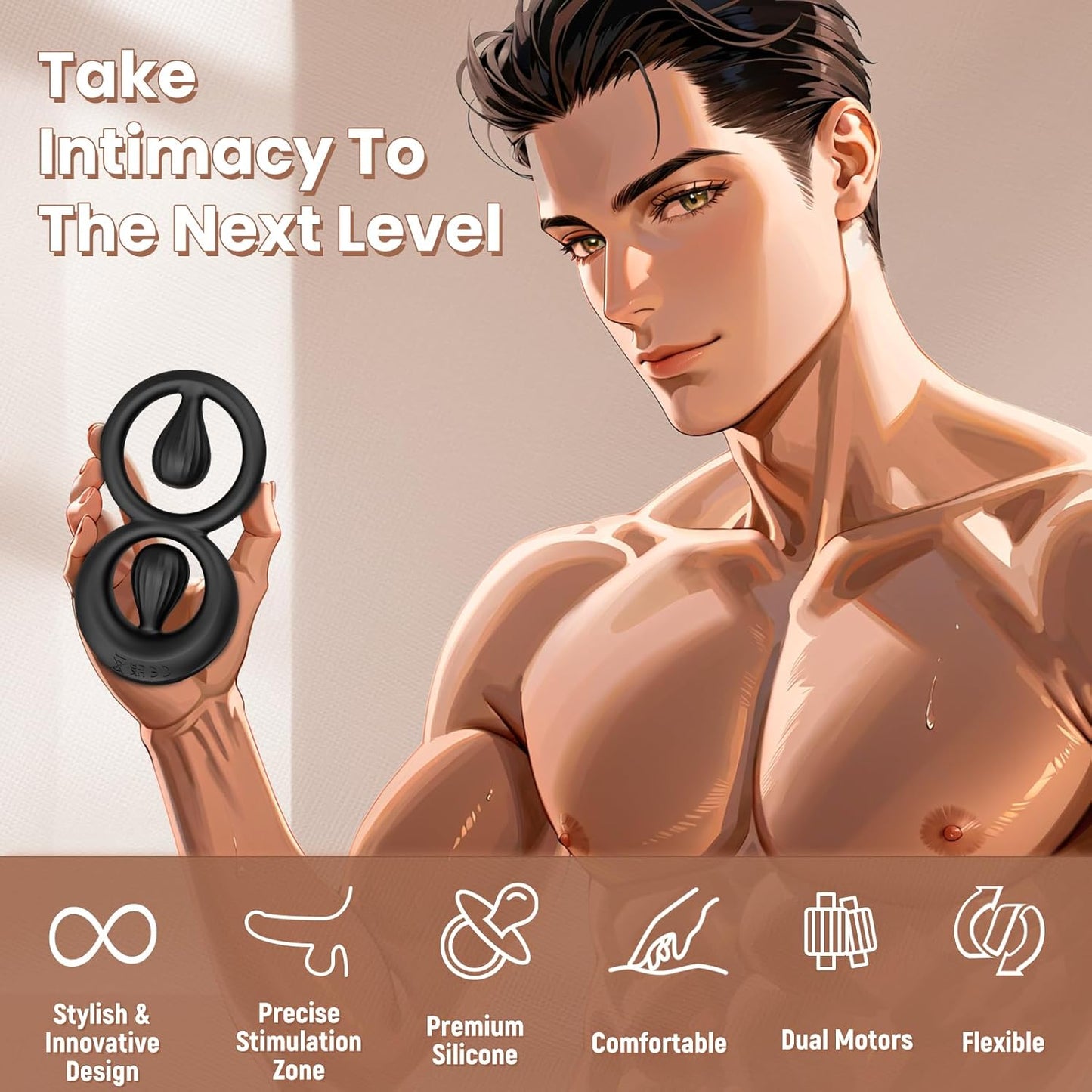 Anillo vibrador doble para pene InfinityPulse