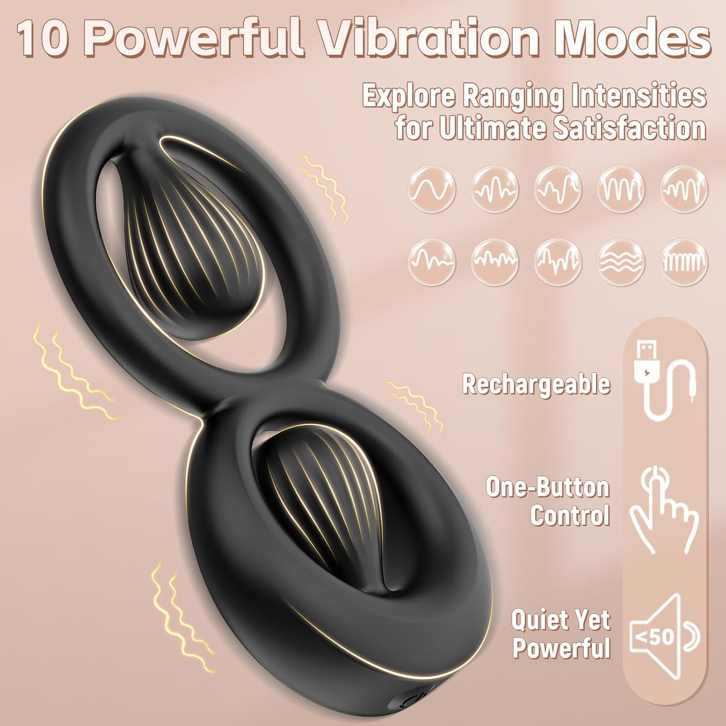 Anillo vibrador doble para pene InfinityPulse