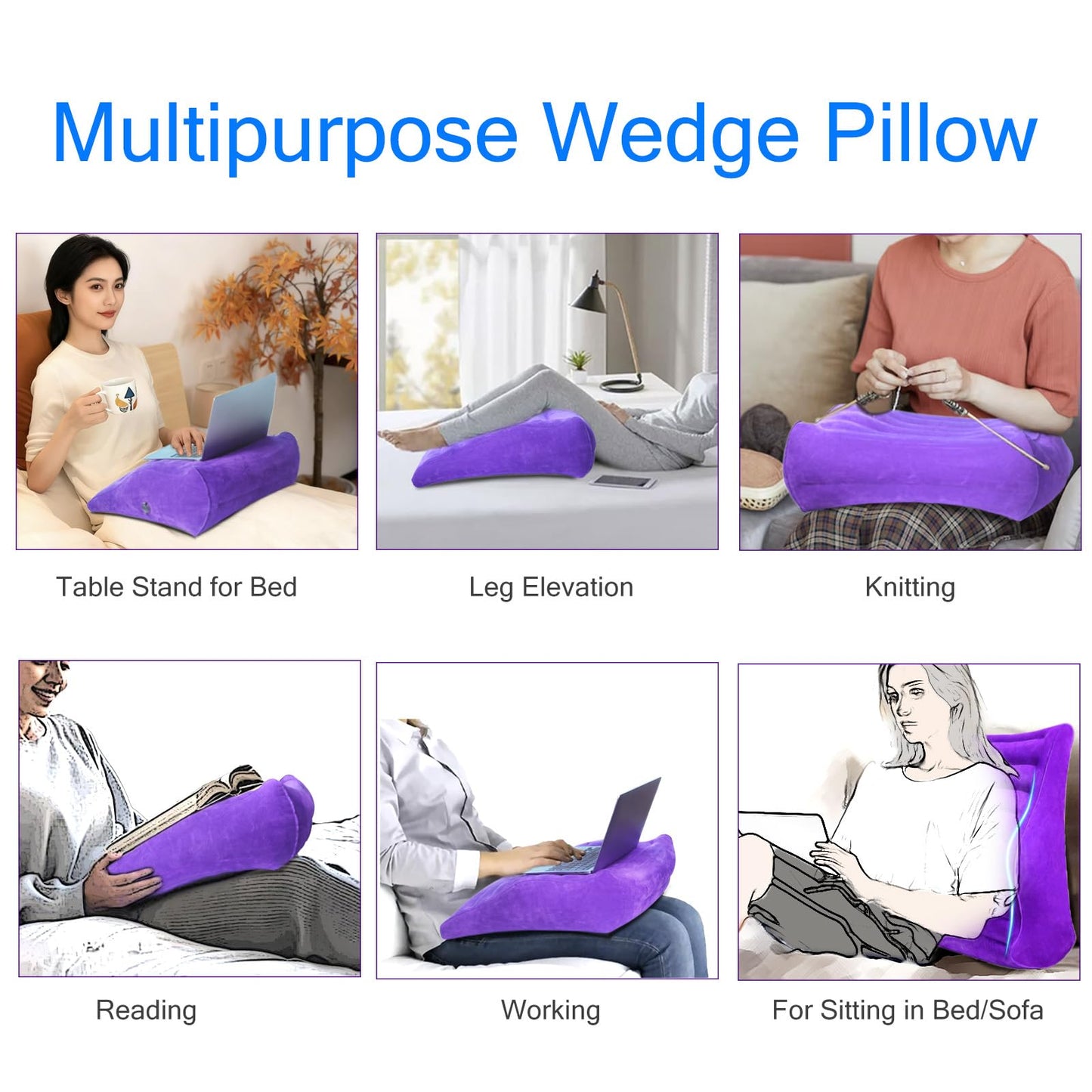 Almohada de Viaje Hinchable para Parejas para Posiciones Íntimas