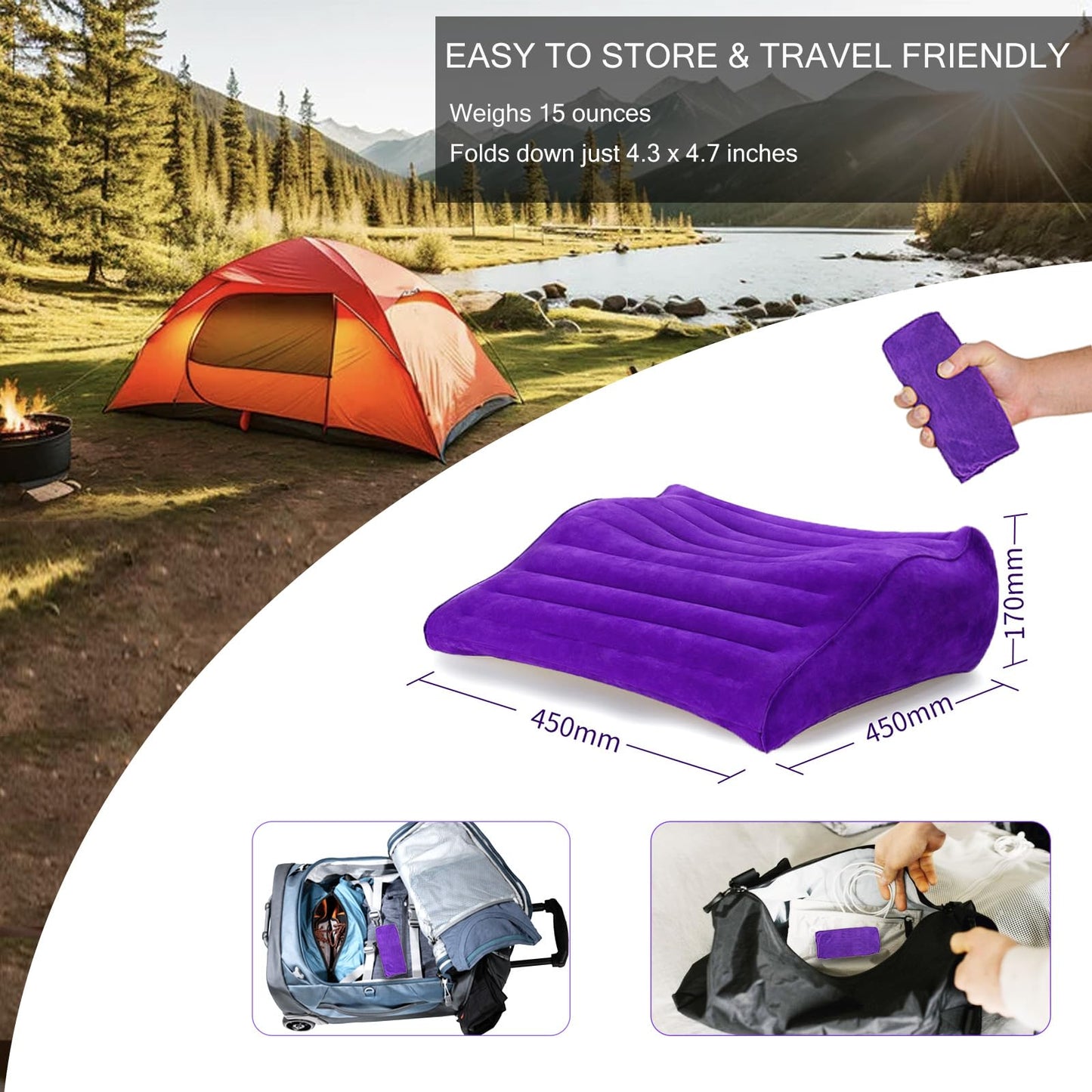 Almohada de Viaje Hinchable para Parejas para Posiciones Íntimas