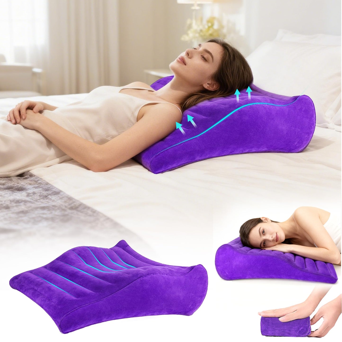 Almohada de Viaje Hinchable para Parejas para Posiciones Íntimas
