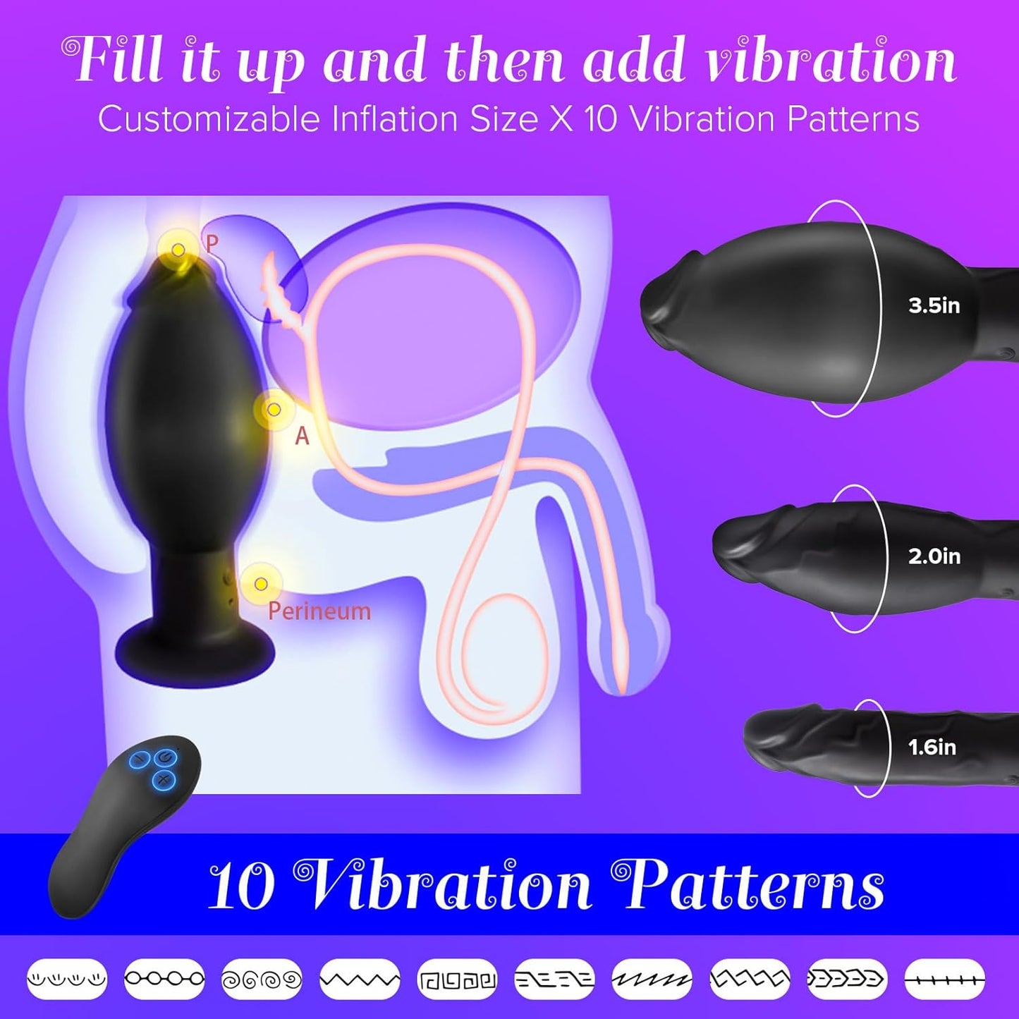 Vibrador de Próstata y Dildo con Ventosa InflateVibe