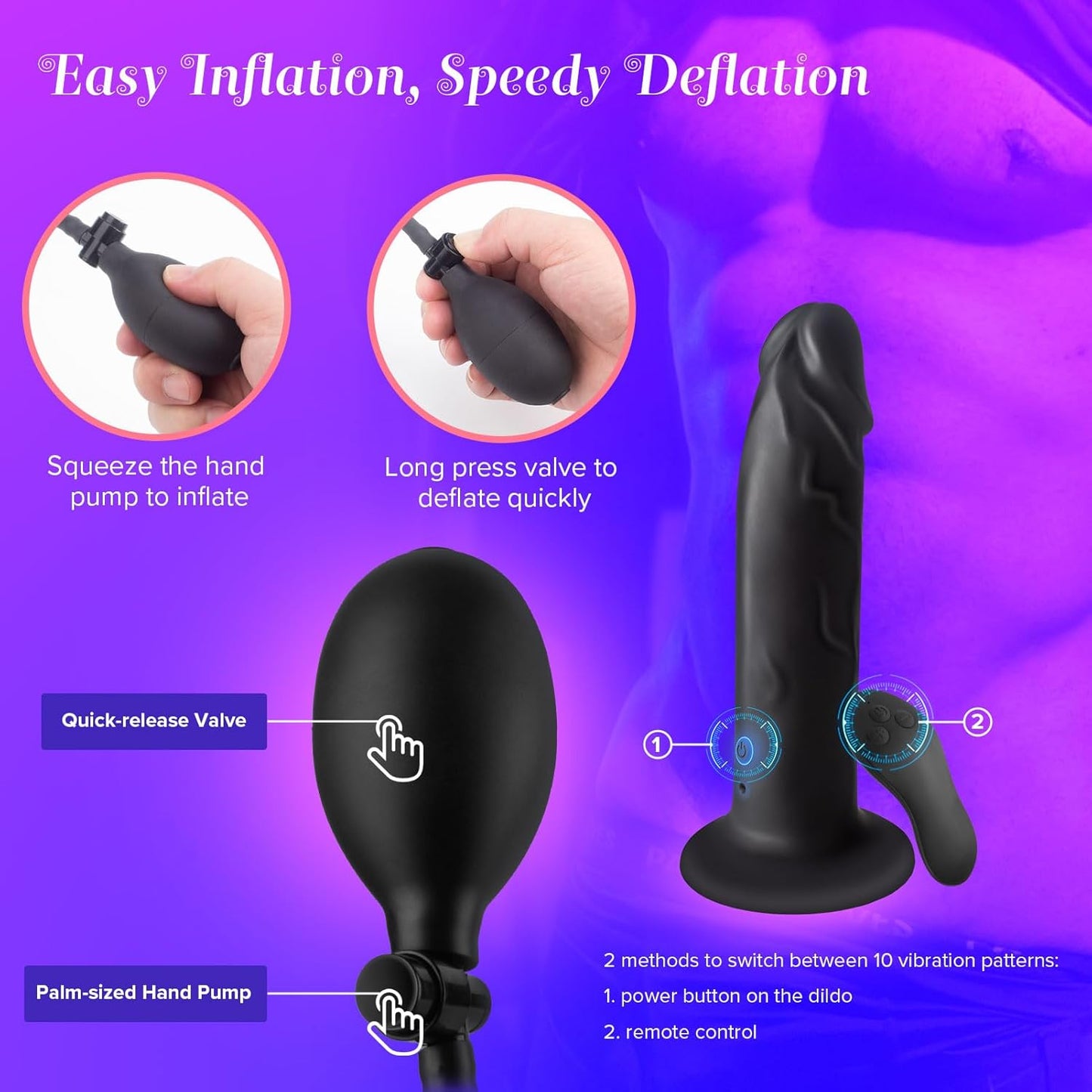 Vibrador de Próstata y Dildo con Ventosa InflateVibe