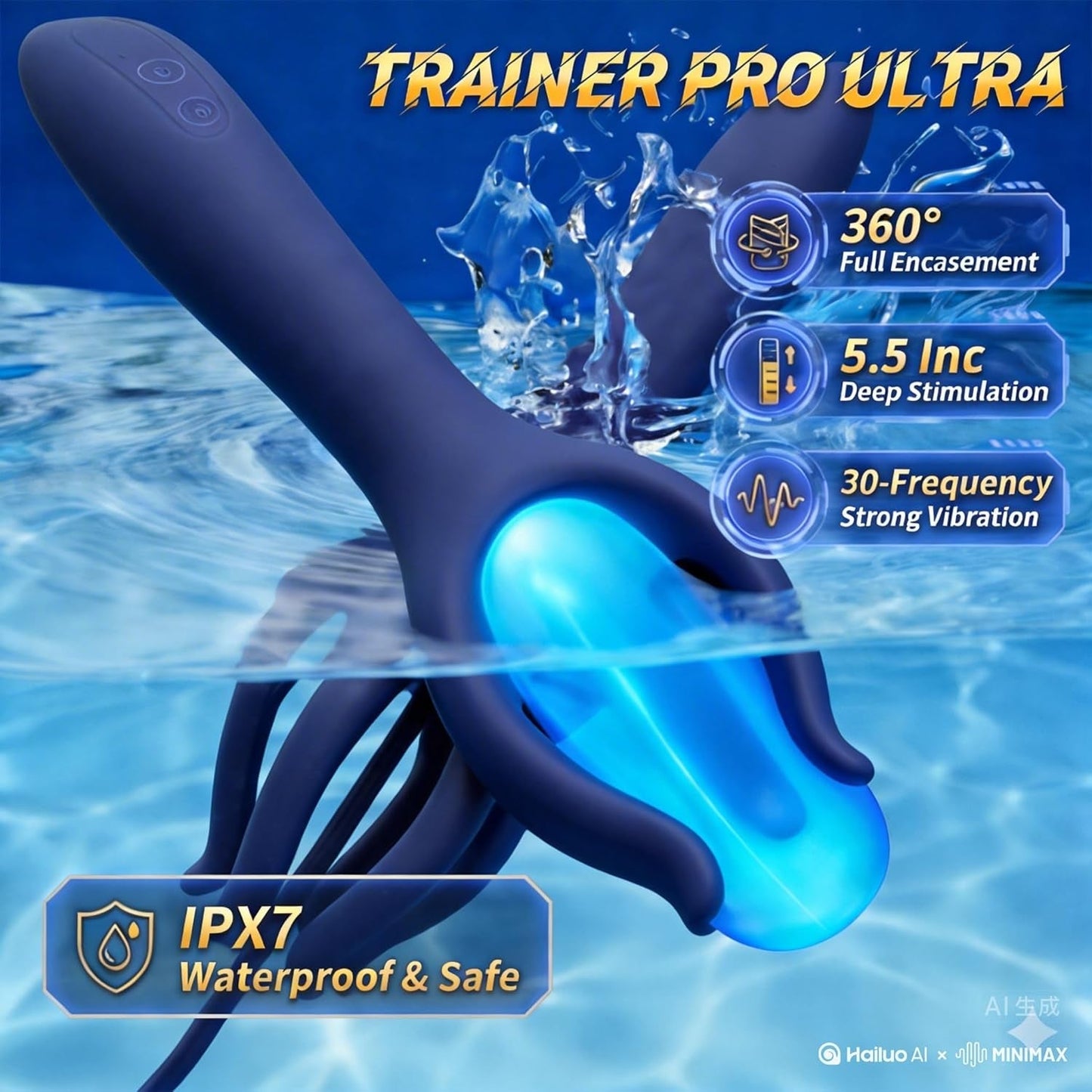 Vibromasseur de pénétration urétrale en silicone InnerPulse 5,5 po pour homme