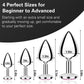 JewelRise 4-Piece Steel Pink Jewel Butt Plug Training Kit