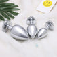 JewelTrio 3-Piece Metal Heart Jewel Butt Plug Set