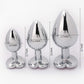 JewelTrio 3-Piece Metal Heart Jewel Butt Plug Set