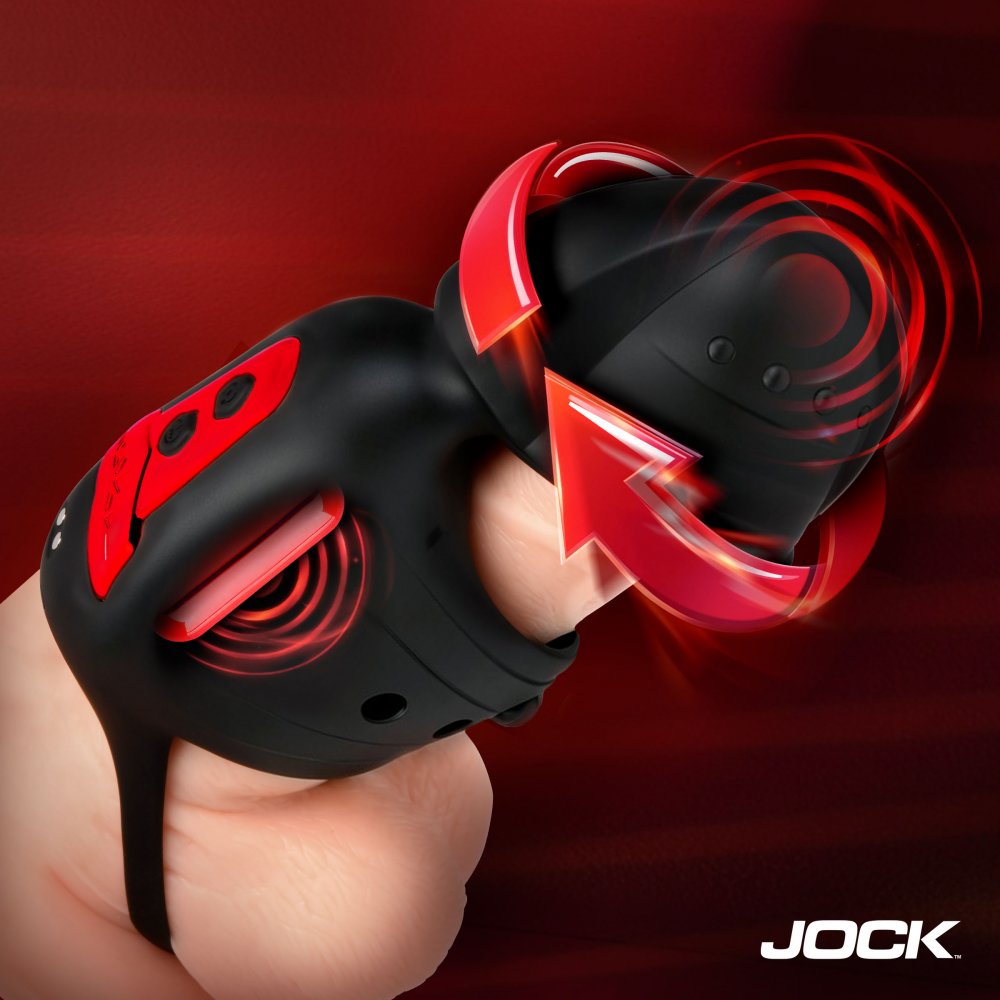 Masturbador de silicona JOCK Helmet Humper con rotación y vibración