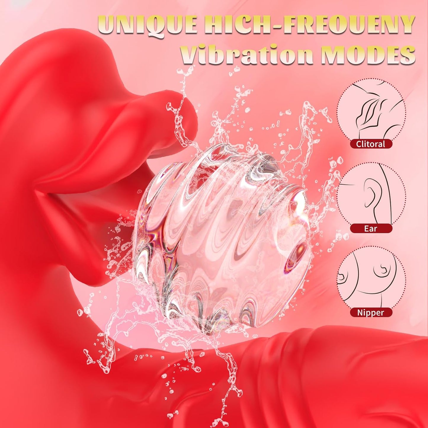 KissPulse Jouet lécheur et vibrant 3-en-1