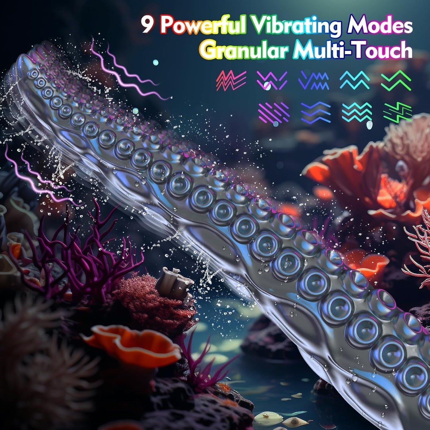 KrakenBloom 10.7" Tentacle Dildo Vibrator 9 Modes