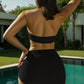 Racy Ribbed Bandeau Bikini and Cover Up
