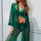 French Dot Mesh Bridal Robe and Bra Set