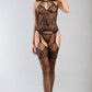 Floral Seamless Halter Bodystocking