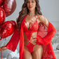 Ensemble 2 pièces teddy et robe de chambre LaceWhisper