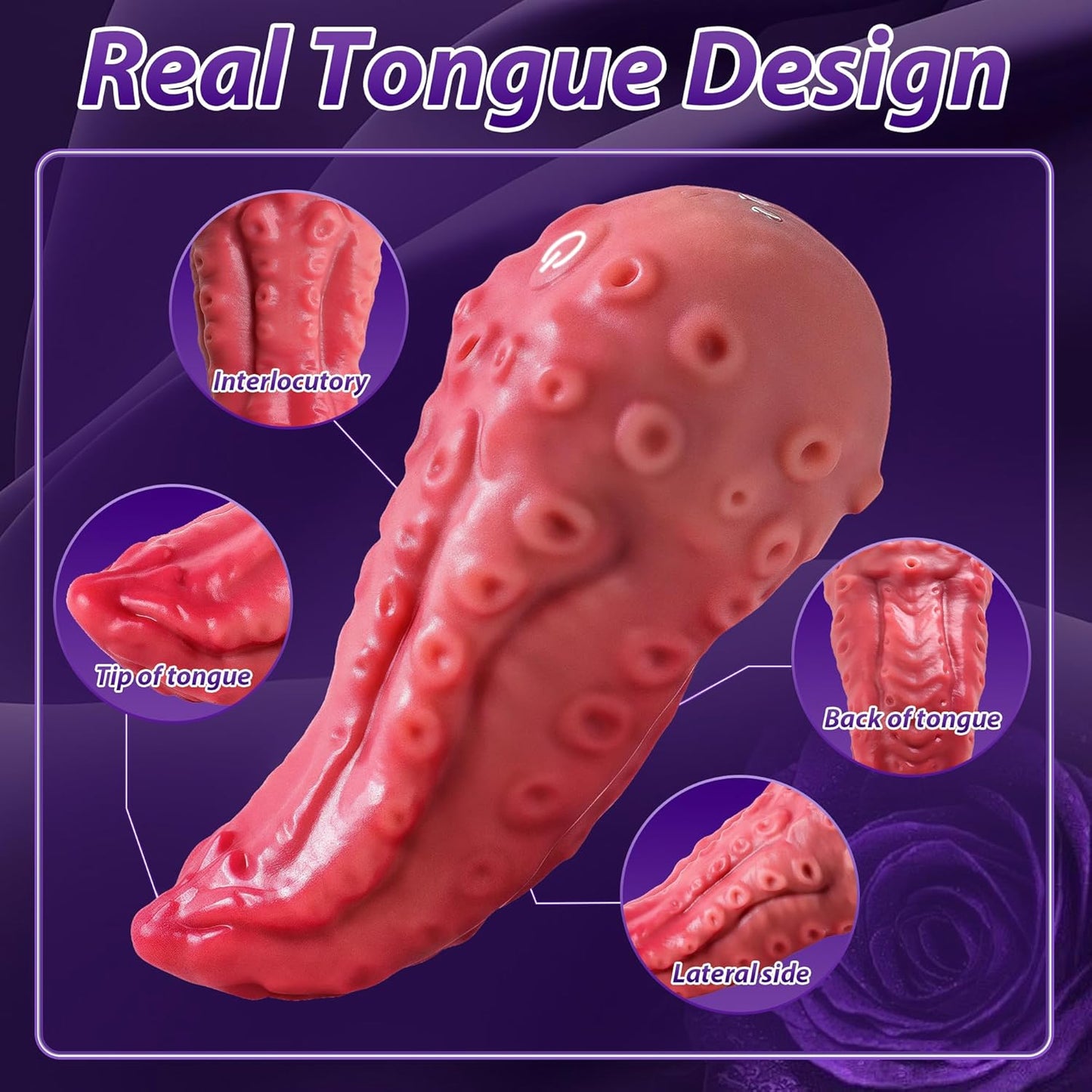 Vibrador de lengua de rosa Octo LavaLick