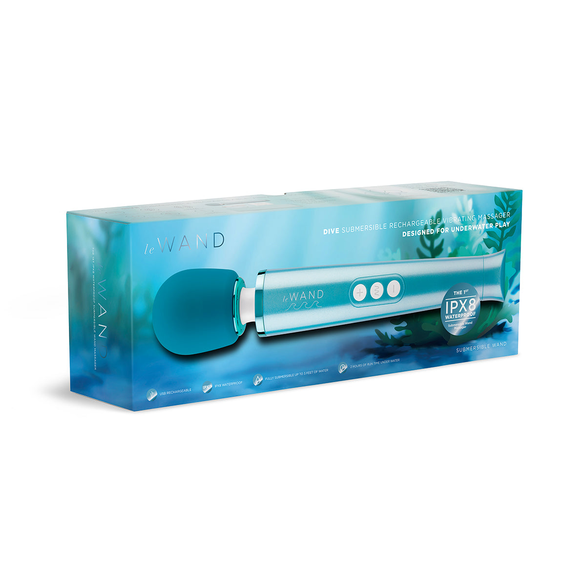 Masajeador varita vibratoria sumergible Le Wand Dive azul