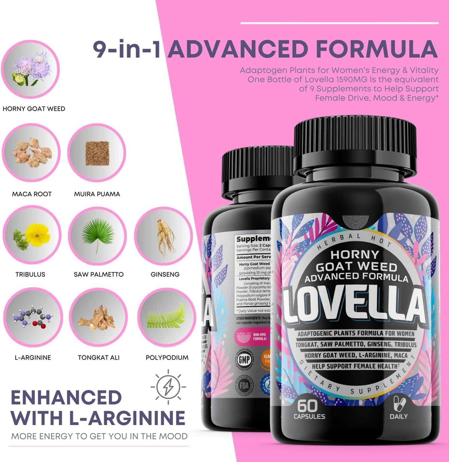 Aumentador de Libido para Mujeres – Maca, Ginseng y Hierba de Cabra en Celo