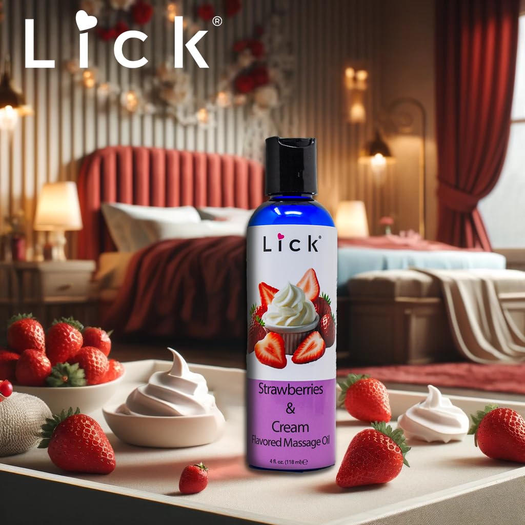 Aceite de masaje sensual de fresas y crema