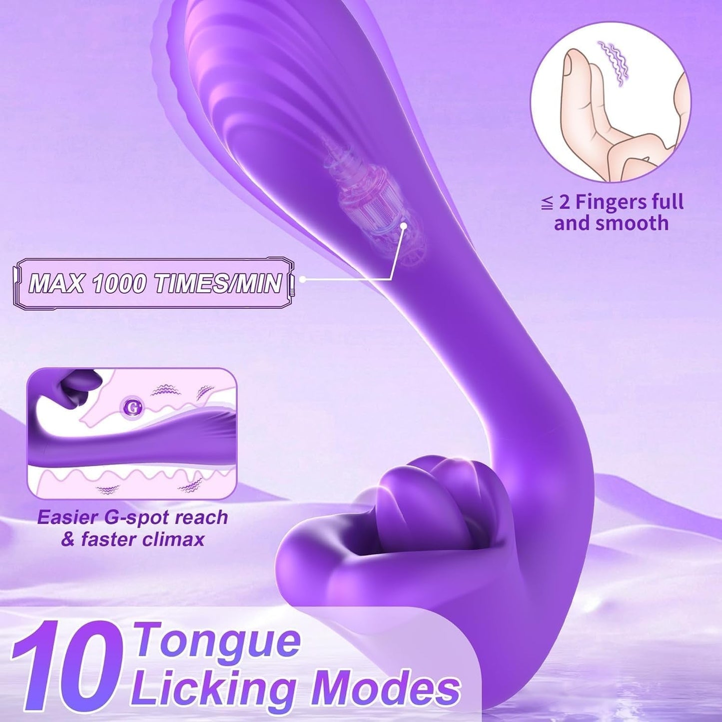 LickAura Vibrador Lingual de Punto G, 20 Modos