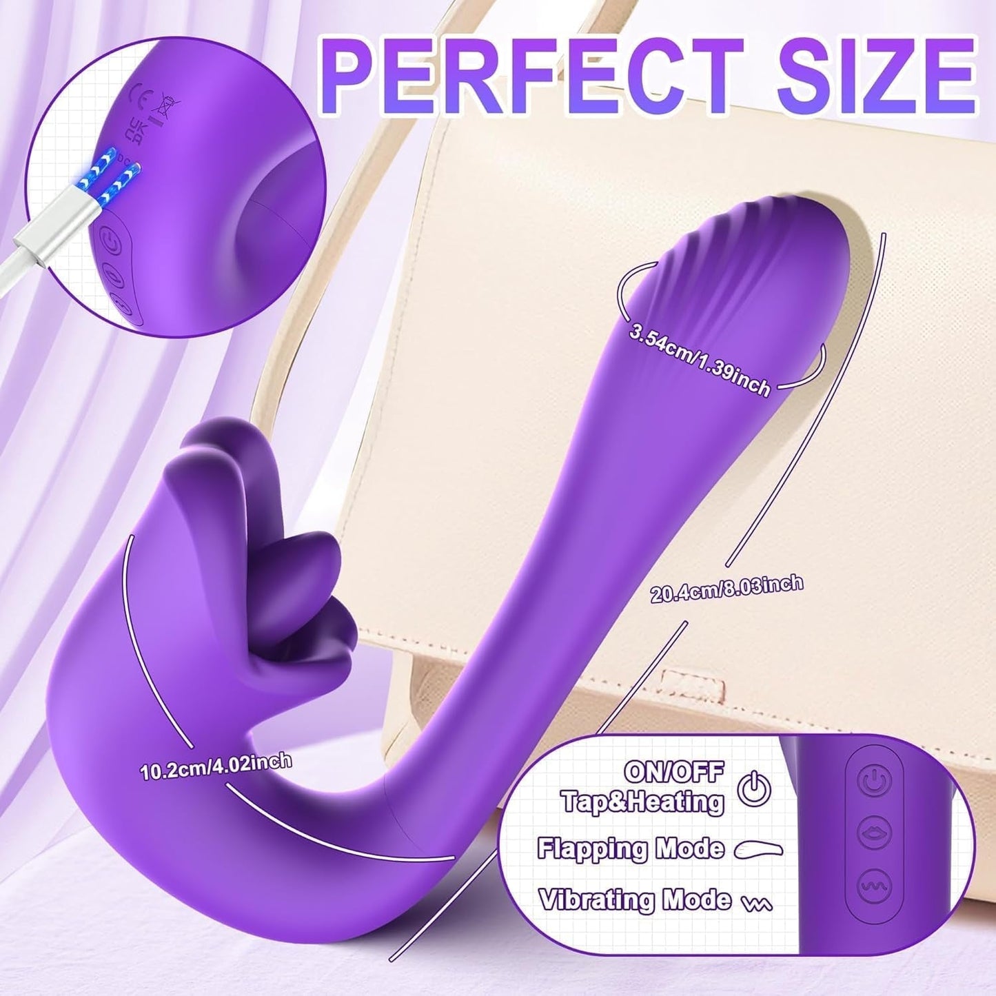LickAura Vibrador Lingual de Punto G, 20 Modos