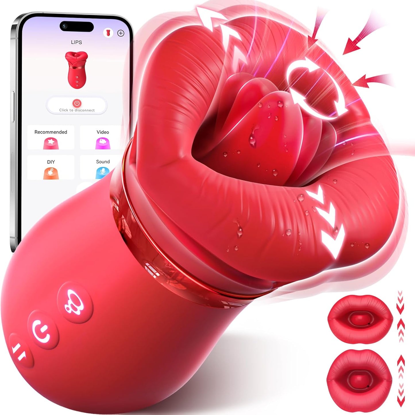 Vibromasseur suceur de clitoris LickLure 5-en-1 Rose