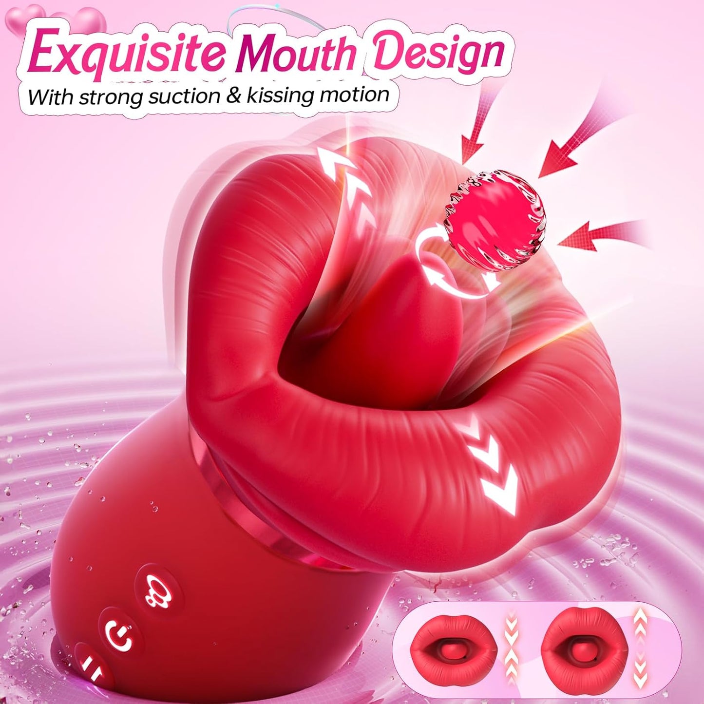 Vibromasseur suceur de clitoris LickLure 5-en-1 Rose